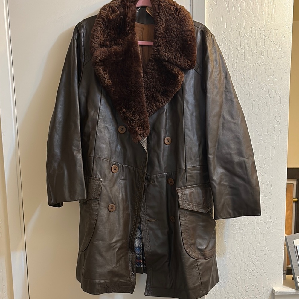 Vintage Genuine Leather Trench Coat